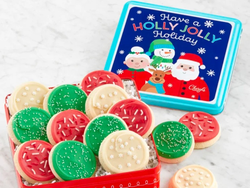 Cheryl's Cookies Whimsical Buttercream-Frosted Cutout Cookie Gift Tin