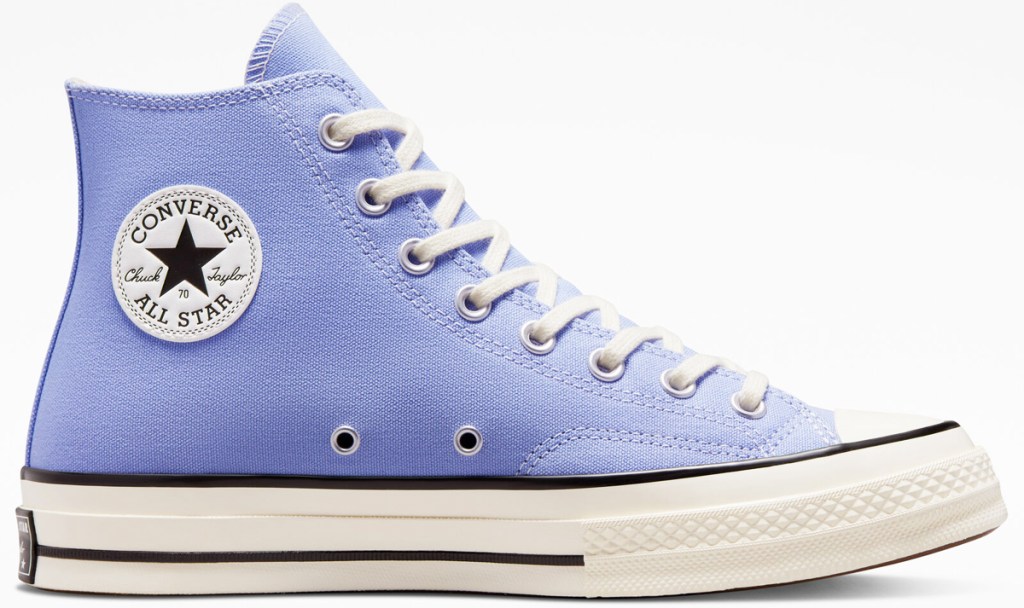 bright purple high top converse shoe