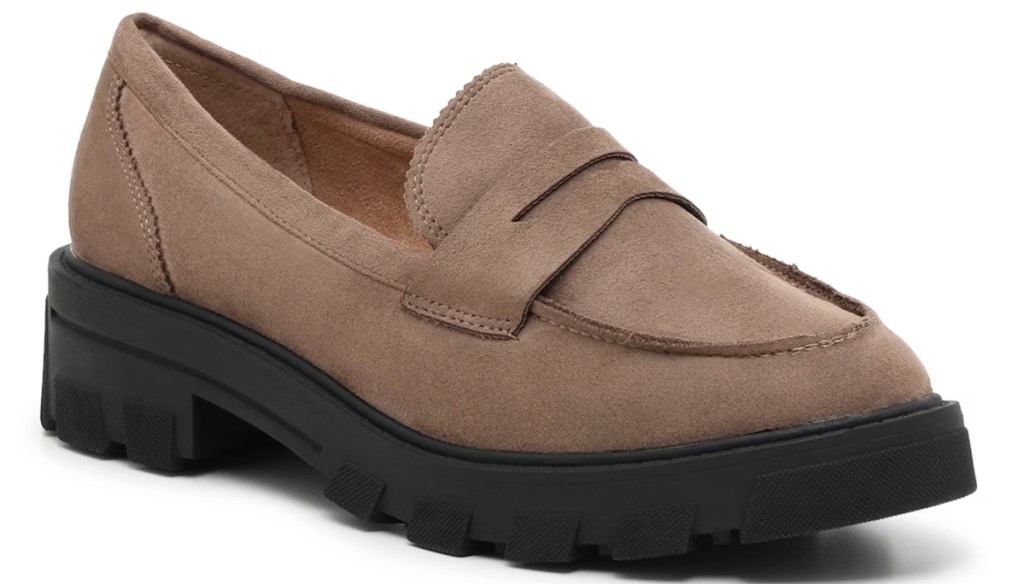 brown and black loafer shoe