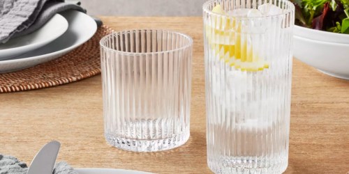 Gorgeous Ribbed Crystal 16-Piece Drinkware Set Only $19.98 at Sam’s Club