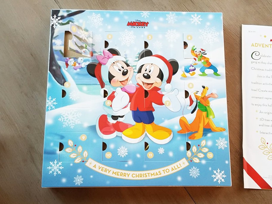 disney advent calendar on table