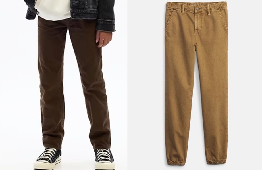 boys brown and khaki jeans