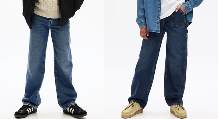 two boys in dark wash jeans