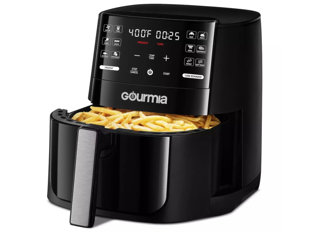 Gourmia Digital Air Fryer with fries in the basket