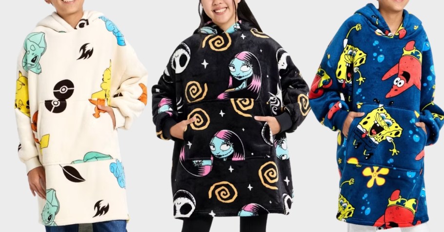 Kids Oversized Hoodies Only $15 on Target.com | Disney, Pokémon, Hello Kitty, & More