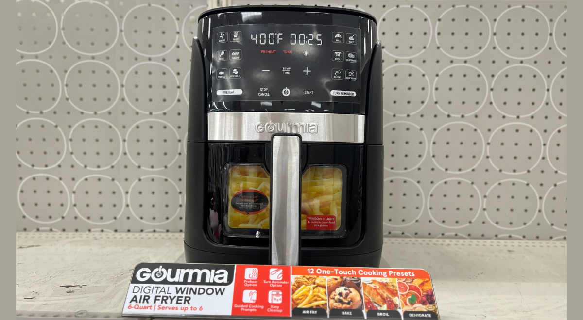 Gourmia Compact 2-Qt Digital Air Fryer with 10 One-Touch Cooking Functions  and Guided Cooking Prompts