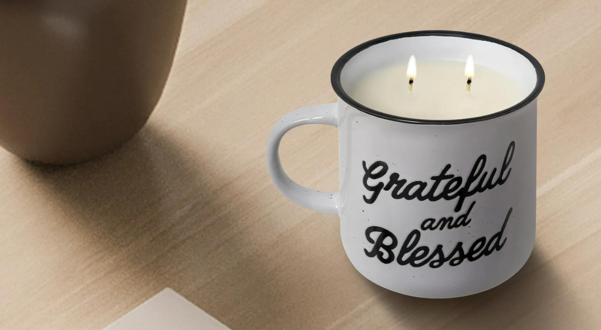 Mainstays Cozy and Warm Mug Candle Grateful and Blessed