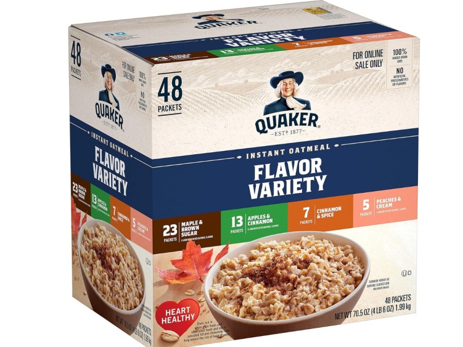 Quaker Instant Oatmeal Individual Packets Variety Pack 48-Count Box