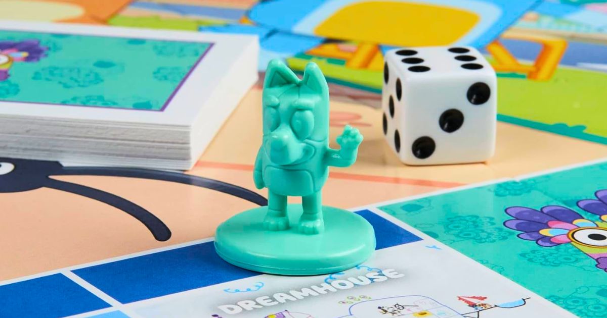 Hasbro Monopoly Junior- Bluey Edition Board Game Bluey play piece closeup