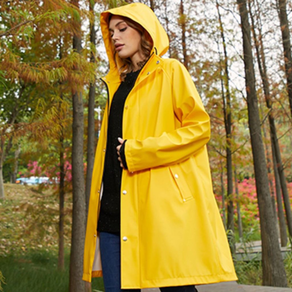 UNIQUEBELLA Women's Hooded Long Rain Jackets