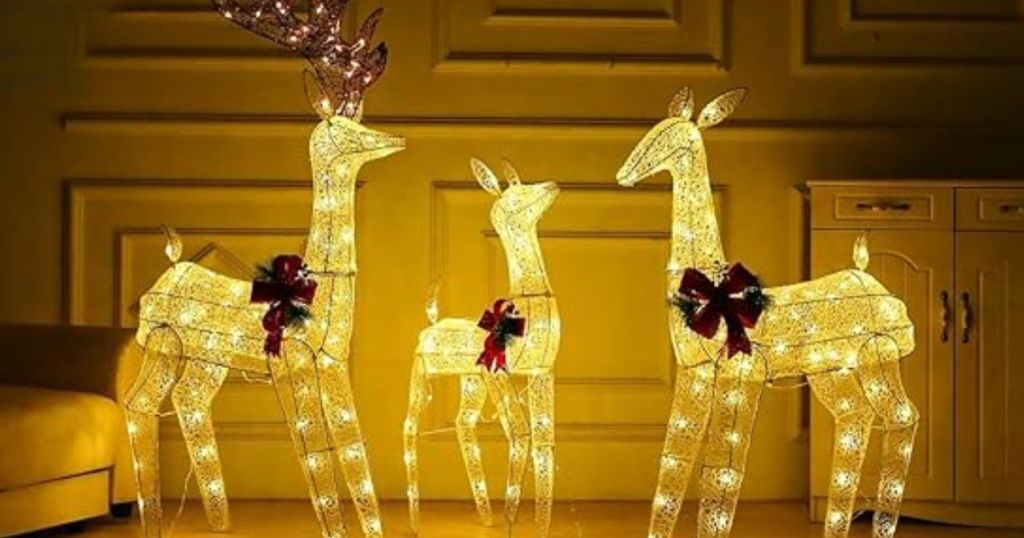 3-Piece Lighted Christmas Reindeer Family Set