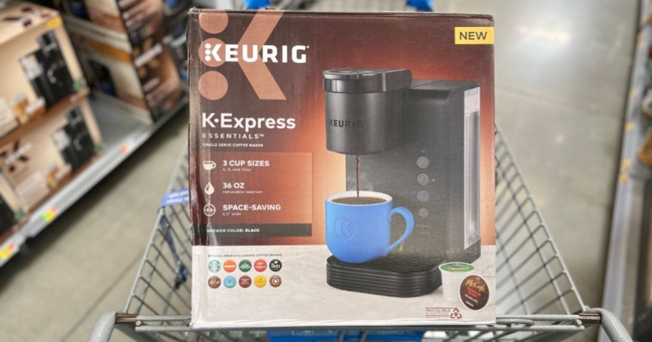 Keurig K-Express Essentials Single-Serve K-Cup Pod Coffee Maker in black in cart at Walmart