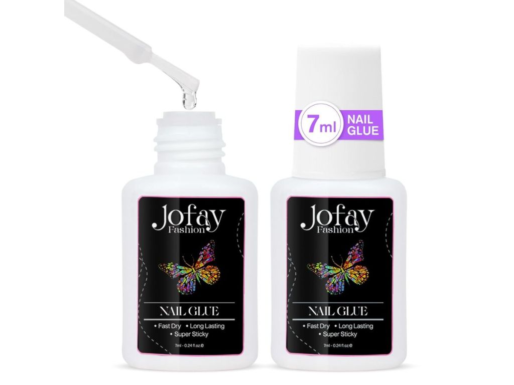 Jofay Fashion Durable & Long Lasting Brush On Nail Glue 2-Pack