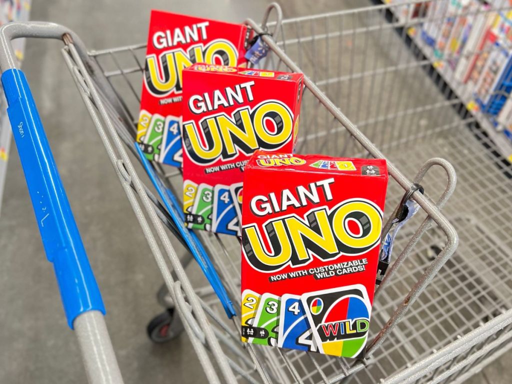 Giant Uno Cards Game in cart at Walmart