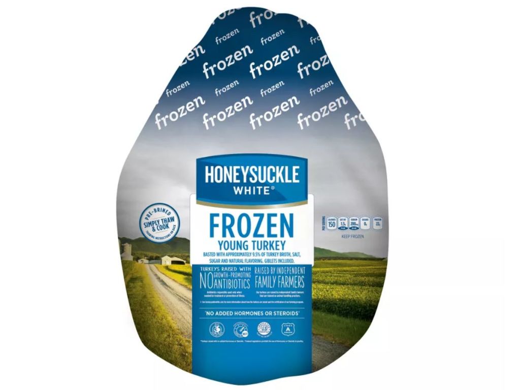 Honeysuckle White Whole Bird Turkey Frozen in packaging