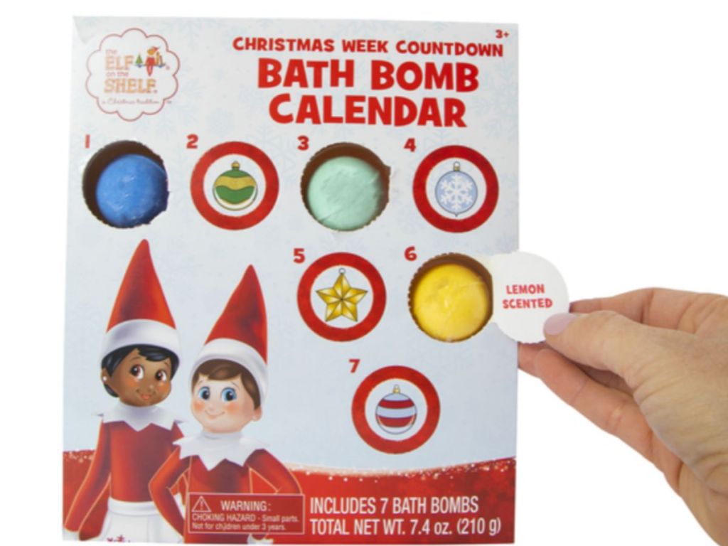 Elf On The Shelf Christmas Week Countdown Bath Bomb Advent Calendar 7-Count 