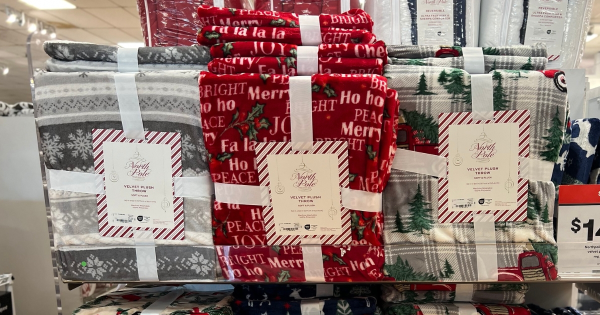 jcpenney christmas throw blankets in store