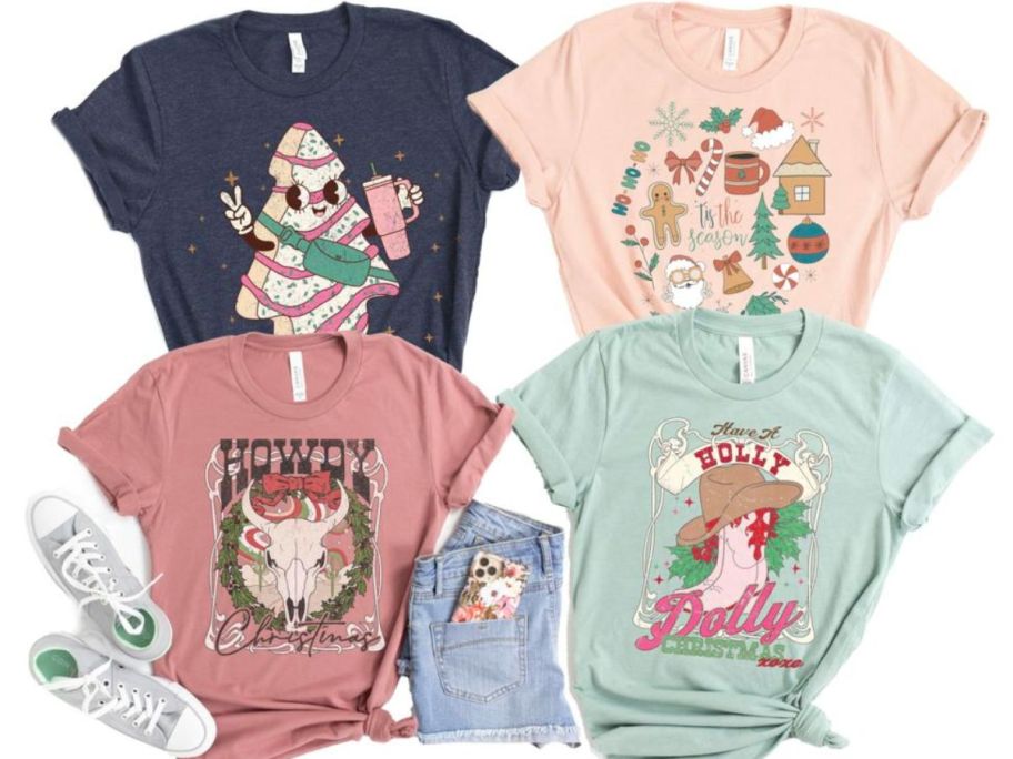 Assorted Christmas Graphic Tee from Jane