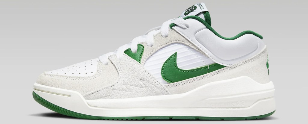 white and green jordan sneaker