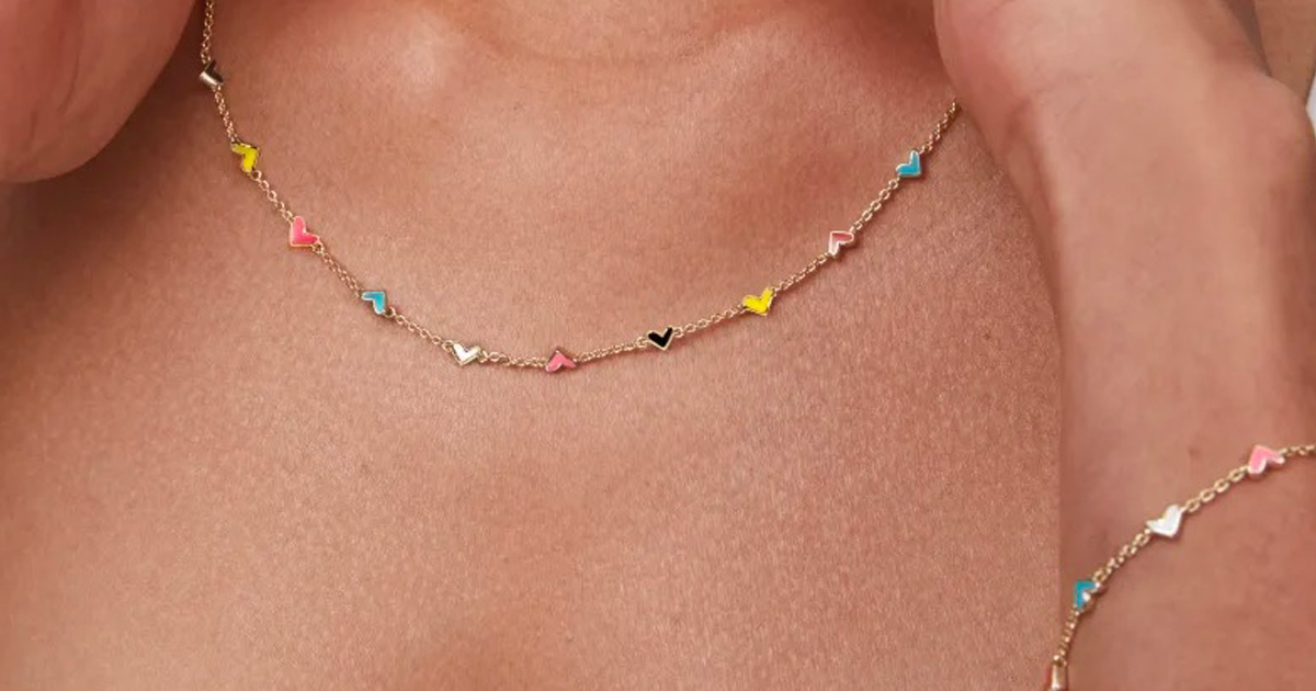 Kendra Scott Haven Gold Heart Crystal Choker Necklace in Metallic | Lyst