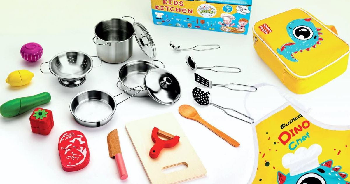 This 21 Piece Kids Play Kitchen Accessories Set Is ONLY 12 99 On   Kids Kitchen Pretend Play Toys 