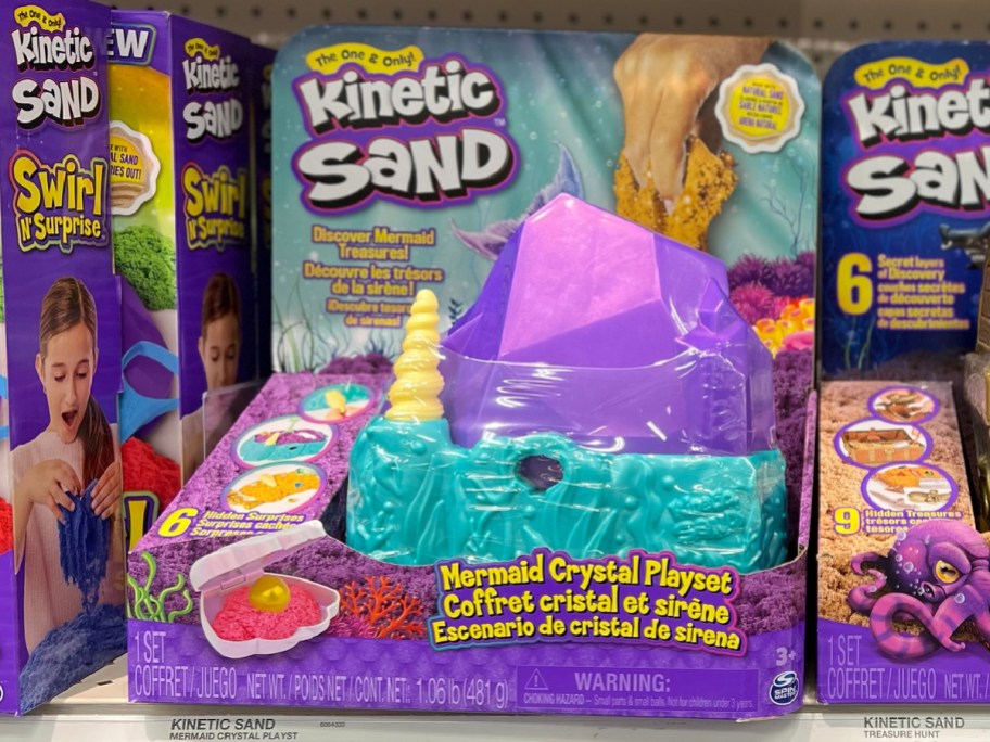 Kinetic Sand Mermaid Crystal Playset on store shelf