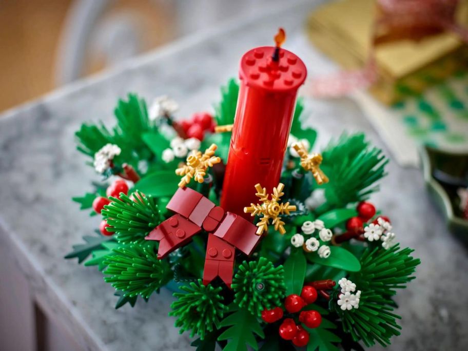 LEGO Christmas Table Decoration w/ Candle