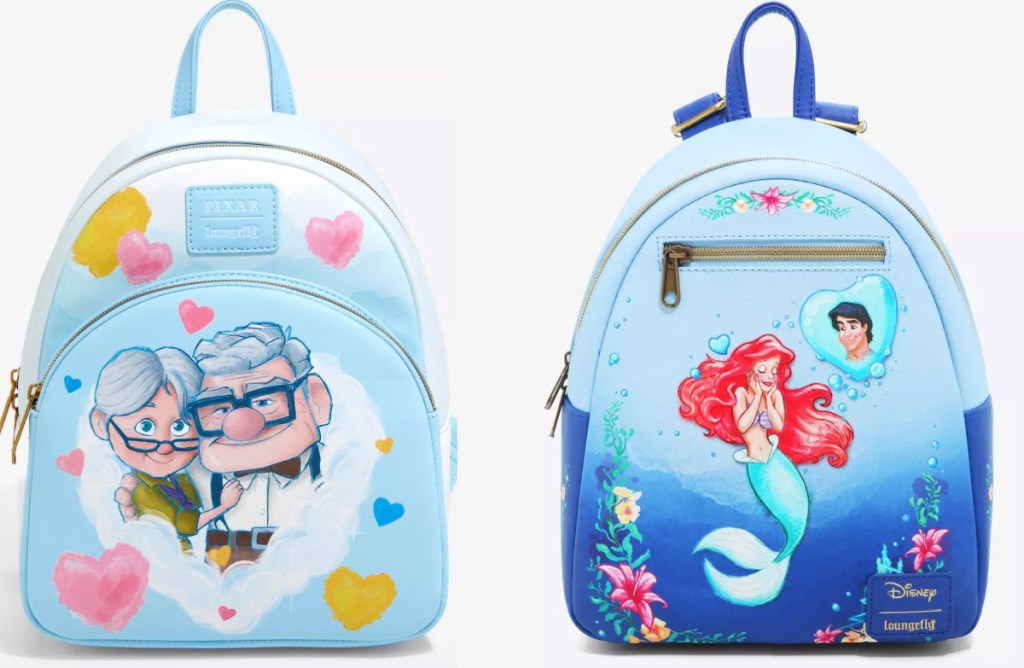 Loungefly bag withUP actors and the little mermaid