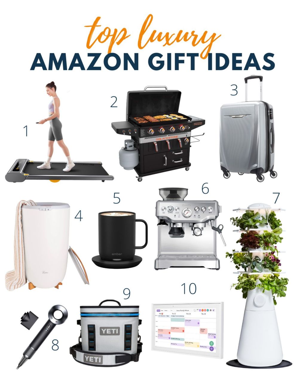 graphic showing 10 luxury gift ideas