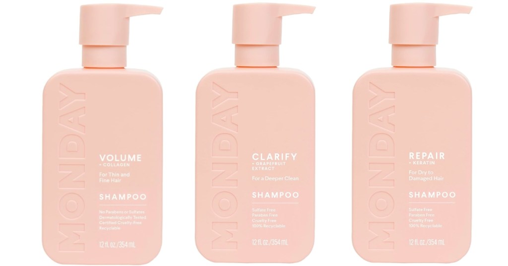 MONDAY volume, clarify and repair shampoo 12oz bottles