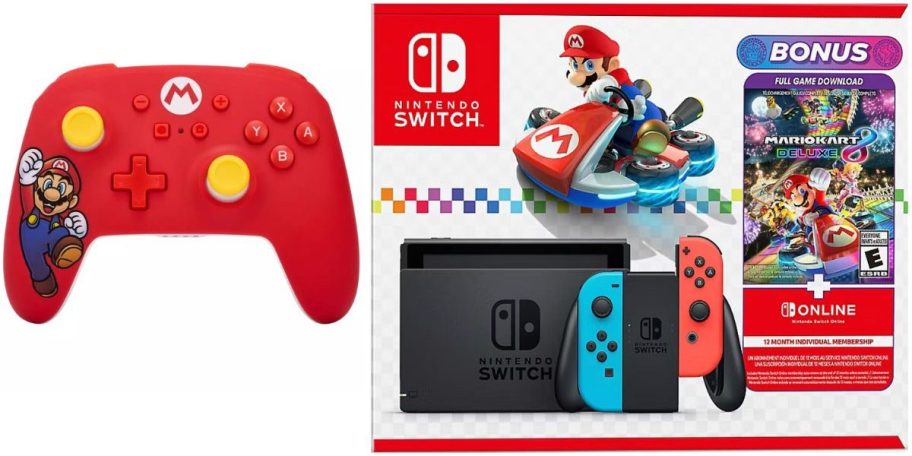 A Power A Mario Controller and a Mario Kart Nintendo Switch Bundle