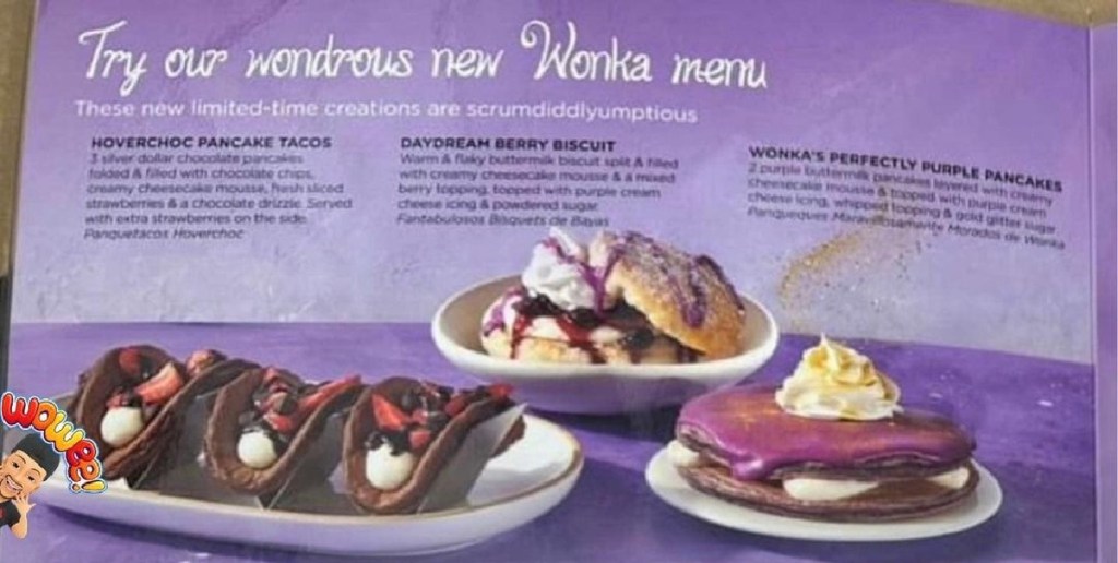 The NEW Willy Wonka Menu at IHOP