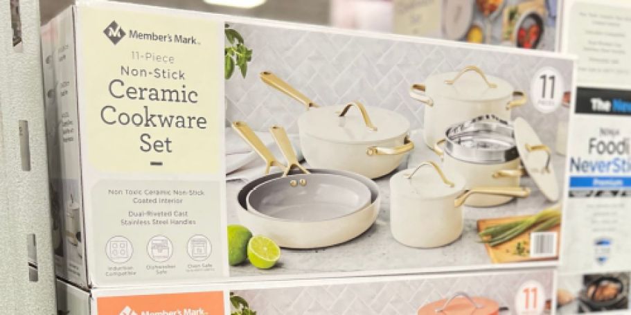 Score $40 Off Highly-Rated Member’s Mark 11-Piece Ceramic Cookware Set