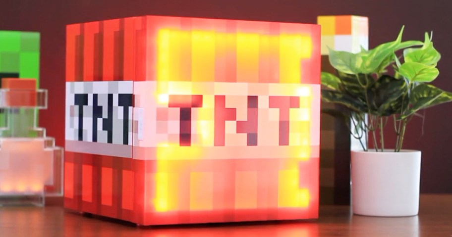 red light up minecraft TNT mini fridge