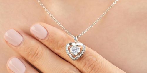 Moissanite Sterling Silver Dainty Heart Necklace Only $56.88 Shipped for Amazon Prime Members