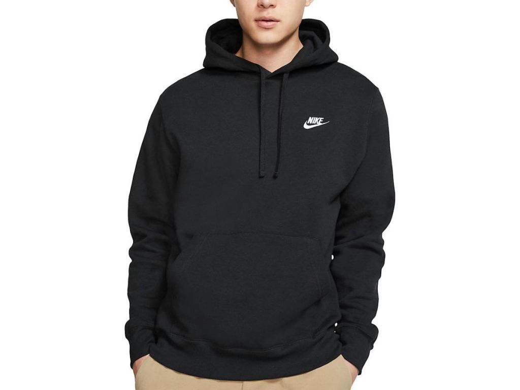 man wearing black and white nike hoodie