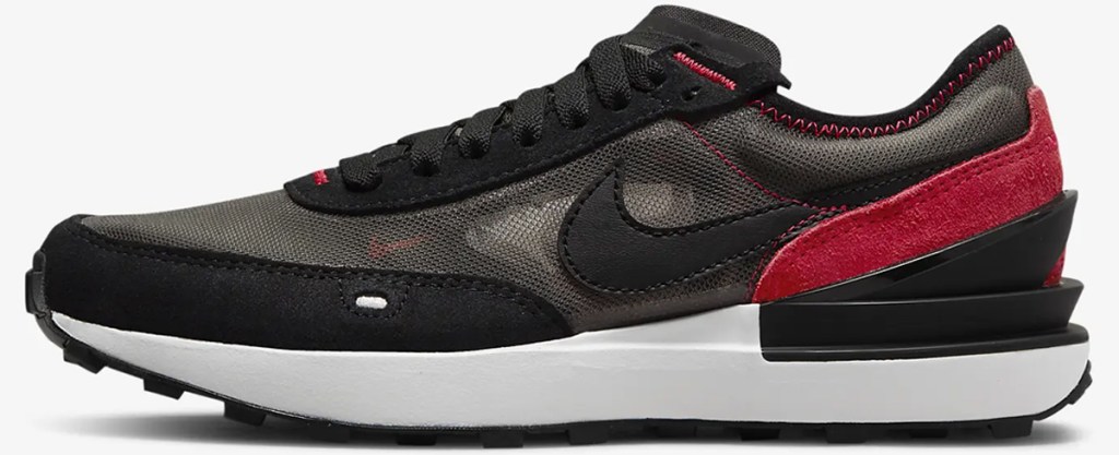 black and red nike sneaker