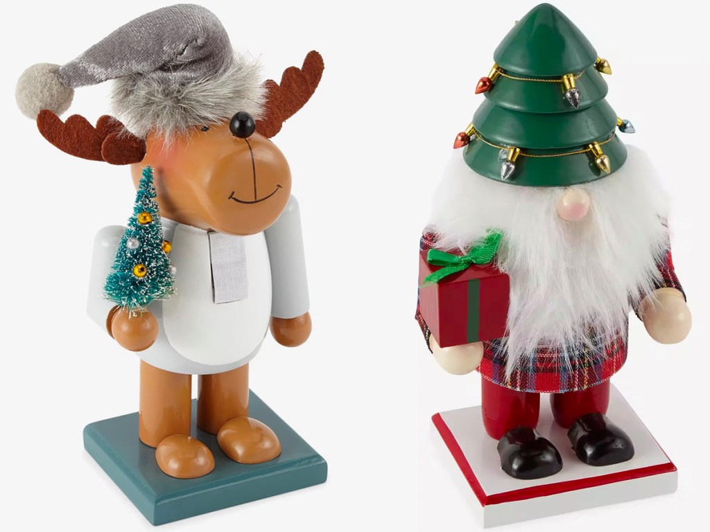 North Pole Trading Co. 7 Reindeer and Gnome Christmas Nutcrackers