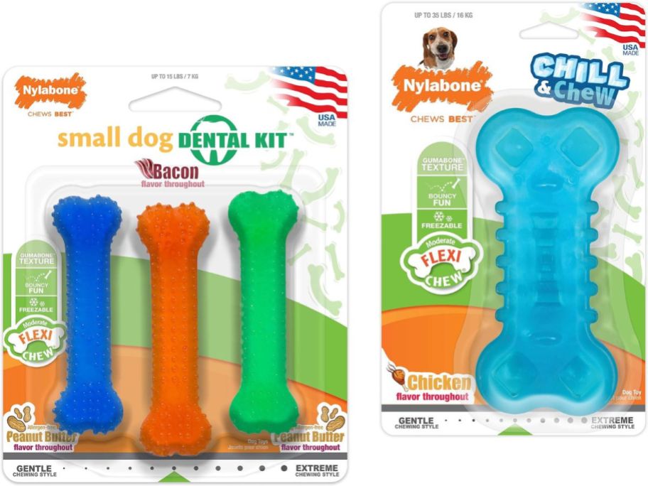 Stock images of 2 packs of Nylabones