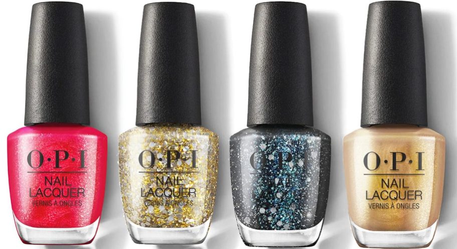 four shades of OPI nail polish