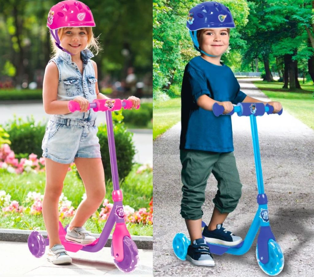 PAW Patrol The Mighty Movie 3 Wheel Scooter & Helmet Set - Skye and chase