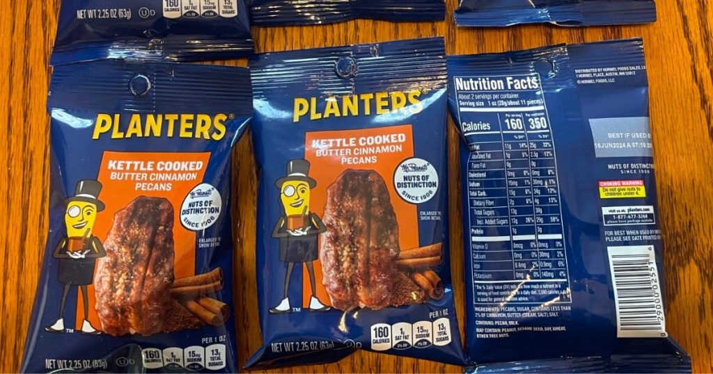 Planters Kettle Cooked Butter Cinnamon Pecans 6-Count 2.25oz Bags