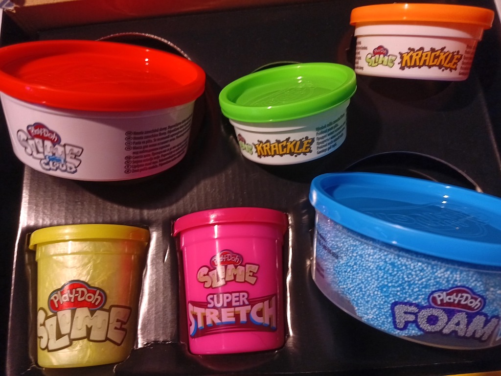 Putting play doh in clearance slime