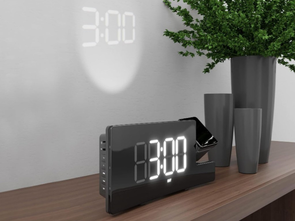 Projection Alarm Clock on desk