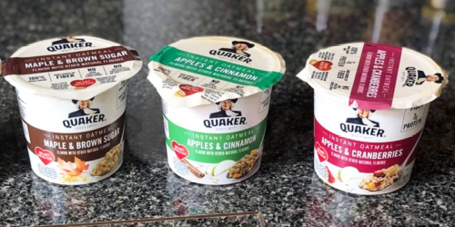 Quaker Instant Oatmeal Cups 12-Pack Just $12.90 Shipped for Amazon Prime Members