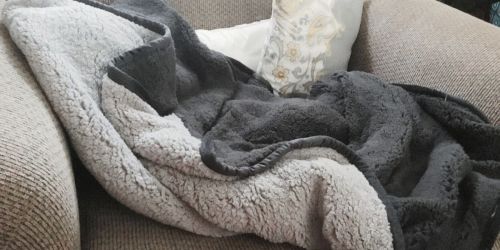 Reversible Sherpa Throw Blanket Only $19.99 Shipped (Regularly $80)