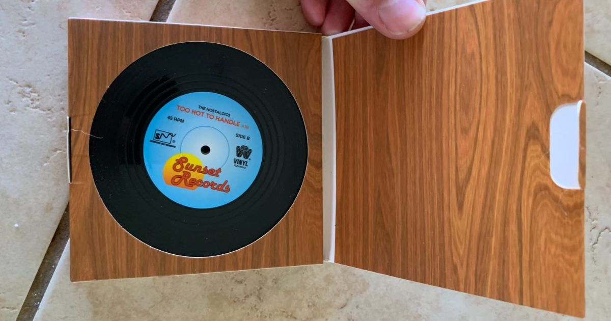 record coaster in package