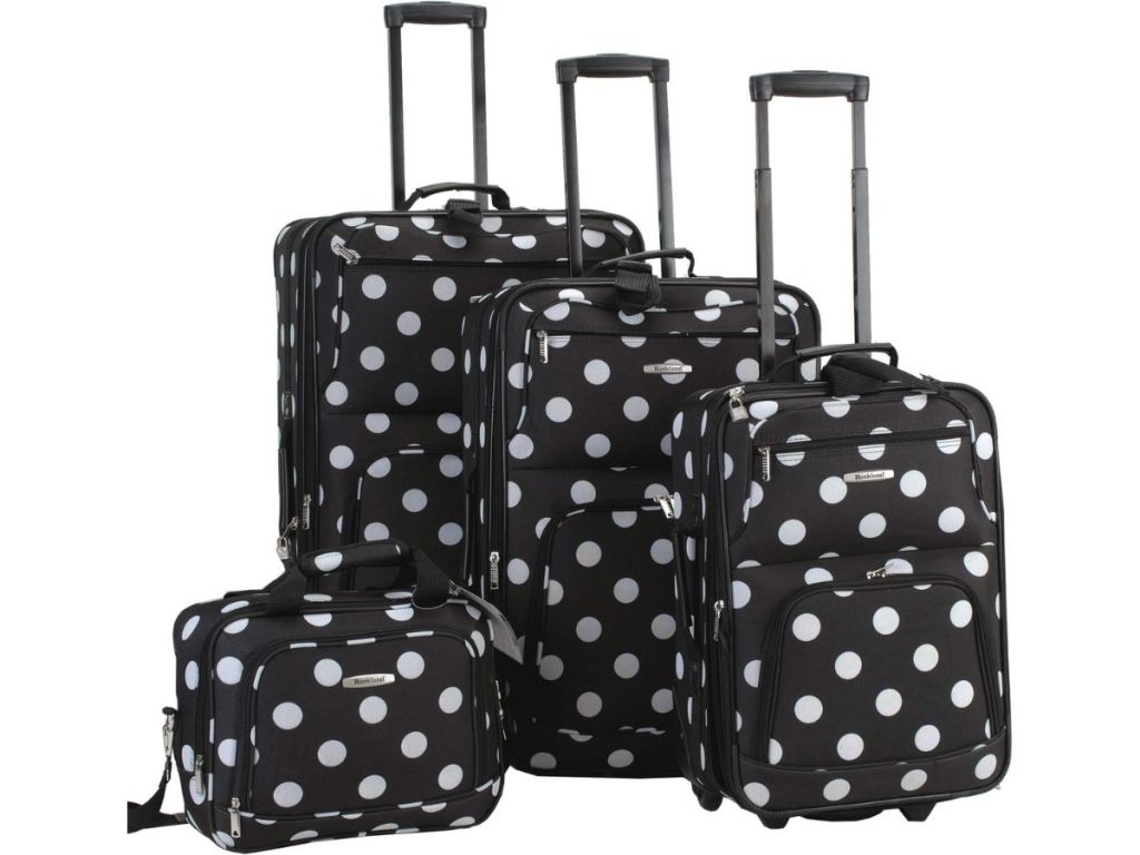 Rockland Polka Softside Upright Luggage Set