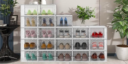 Stackable Shoe Organizers 12-Pack Only $21.99 Shipped on Amazon – Great Reviews!