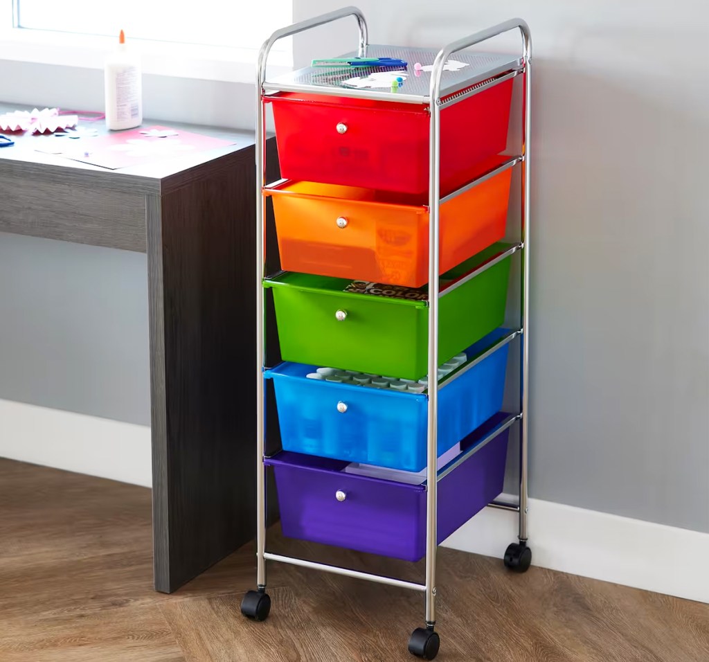 rainbow drawers rolling cart